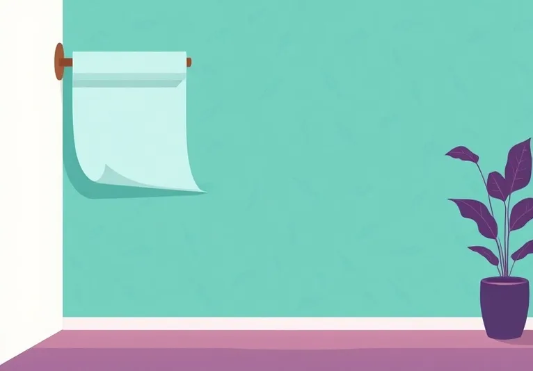 Pose de papier peint, rouleau et brosse à maroufler
